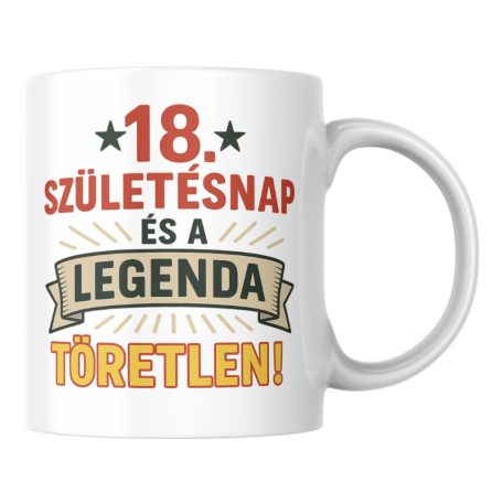18. Születésnap legenda születésnapi bögre