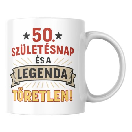 50. Születésnap legenda születésnapi bögre