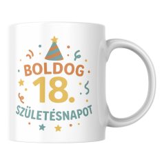 Boldog 18. Születésnapot születésnapi bögre