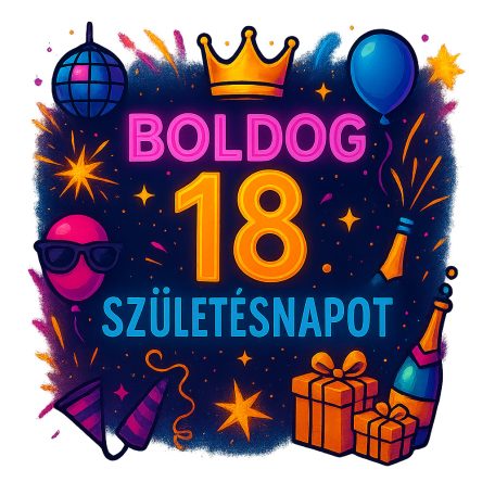 Boldog 18. Születésnapot partys bögre