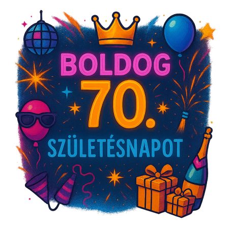 Boldog 70. Születésnapot partys bögre