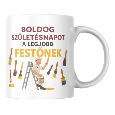 Boldog születésnapot a legjobb festőnek bögre