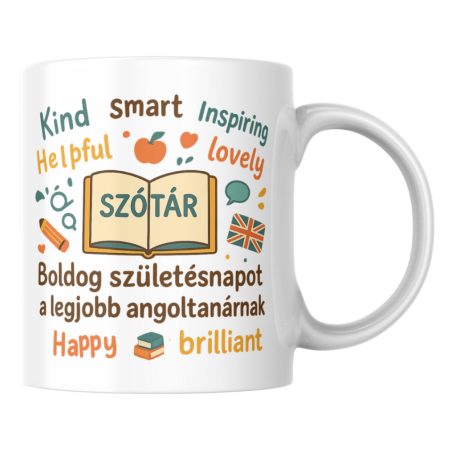 Boldog születésnapot a legjobb angol tanárnak bögre