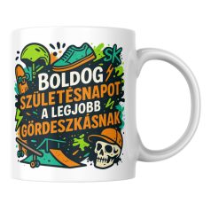 Boldog születésnapot a legjobb gördeszkásnak bögre