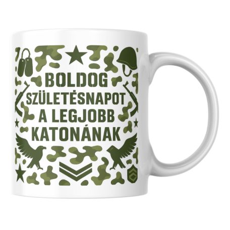 Boldog születésnapot a legjobb katonának bögre