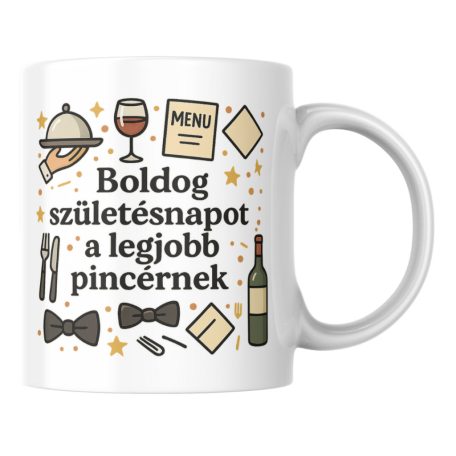 Boldog születésnapot a legjobb pincérnek bögre