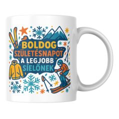 Boldog születésnapot a legjobb síelőnek bögre