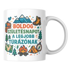 Boldog születésnapot a legjobb túrázónak bögre