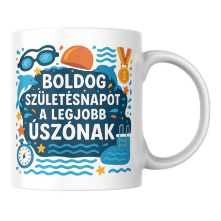 Boldog születésnapot a legjobb úszónak bögre