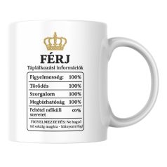 Férj táplálkozási információk bögre